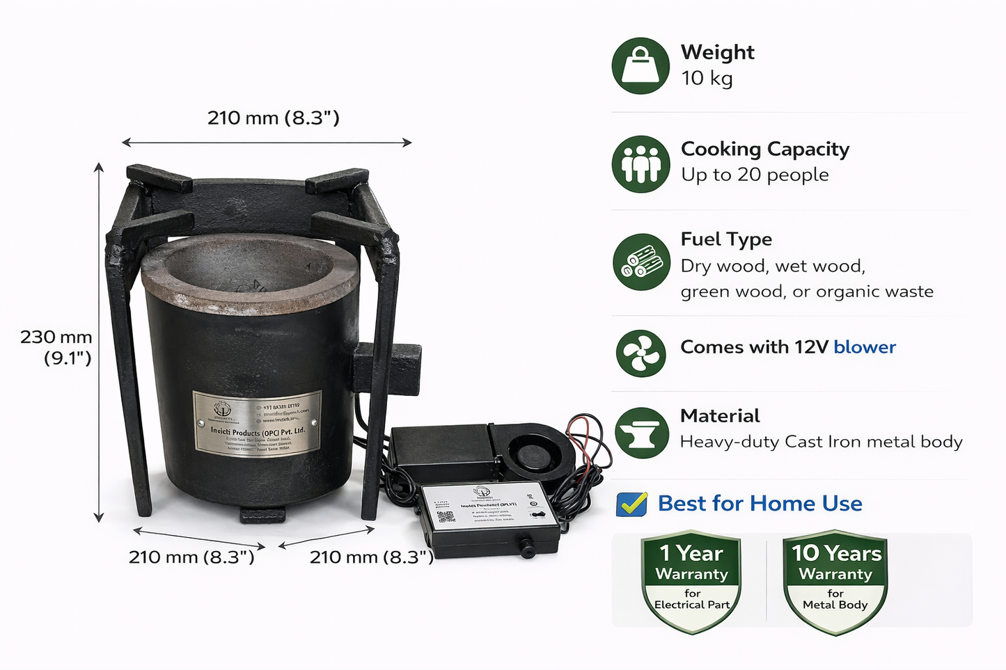 Domestic Wood Stove (W1) Separate Stand
