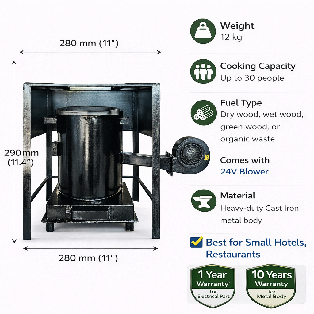 Small Commercial Wood Stove (W2) Seperate Stand
