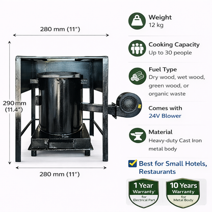 Small Commercial Wood Stove (W2) Seperate Stand